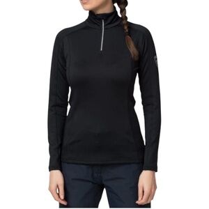 ROSSIGNOL Classique Half-Zip Women’s Baselayer Stretch Top in Black US Sz S